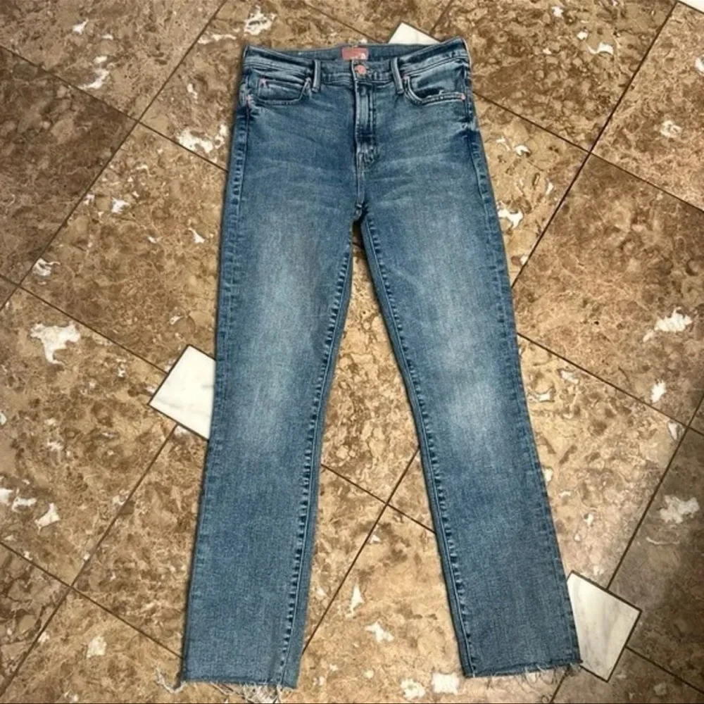 MOTHER DENIM THE RASCAL ANKLE FRAY JEANS BONFIRE LIGHTING sz 27 - Picture 6 of 10
